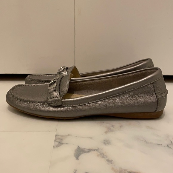 Coach Fortunata Moccasin Slip-on Shoes in Silver Gray - Picture 1 of 9